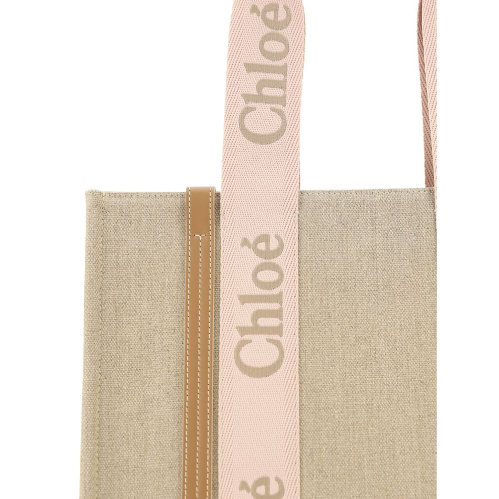 Chloé Brown Linen Shoulder Bag