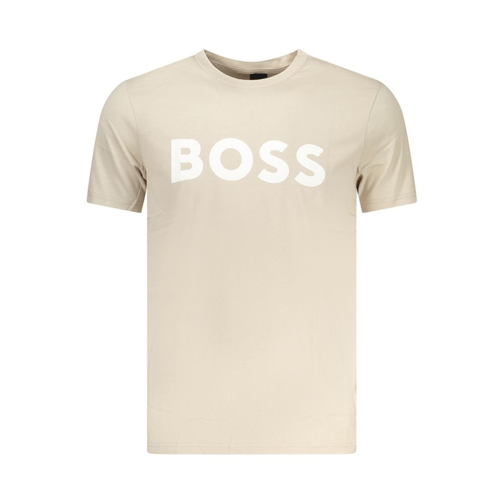 Hugo Boss Beige Cotton Mens T-Shirt