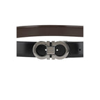 Ferragamo Black Calf Leather Bos Taurus Regular Belt