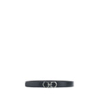 Ferragamo Black Calf Leather Bos Taurus Regular Belt