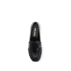 Prada Black Calf Leather Bos Taurus Slip-On Loafers