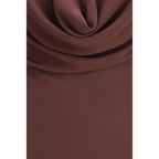 The Andamane Brown Silk Long Dress