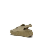 Chloé Beige Calf Leather Bos Taurus Platform Sandals