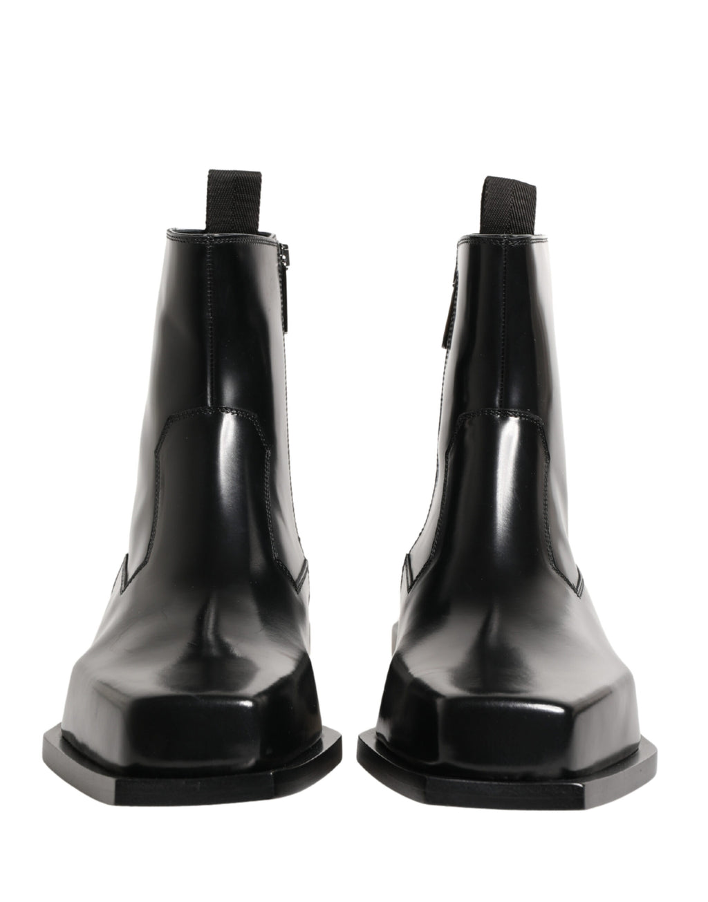 Authentic Designer Dolce & Gabbana Black Leather Zip Closure Ankle Boots Shoes