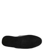 Authentic Designer Dolce & Gabbana Grey Herringbone Cashmere Red Slippers Shoes