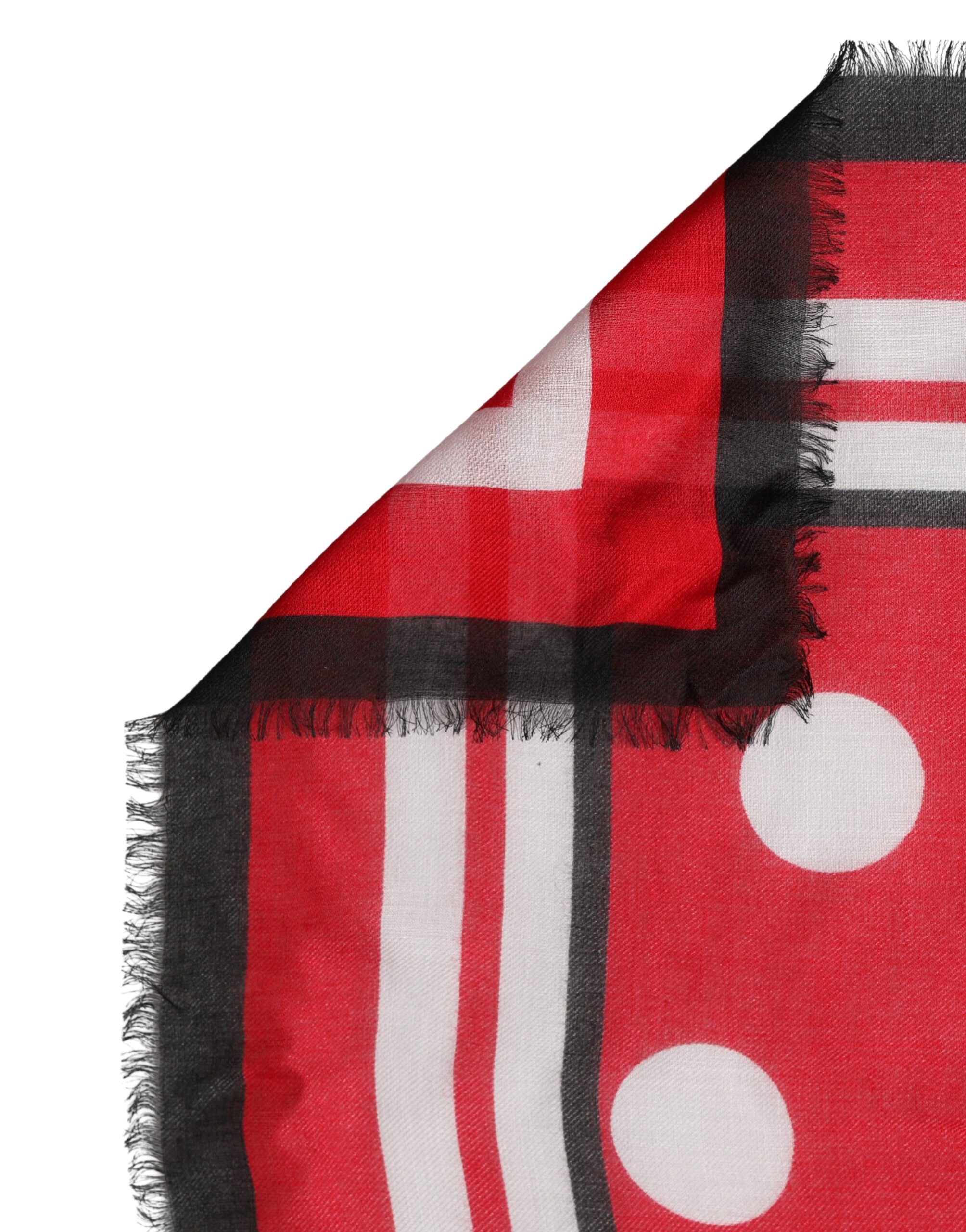 Authentic Designer Dolce & Gabbana Red Polka Dot Print Square Stole 130cm x 130cm Scarf