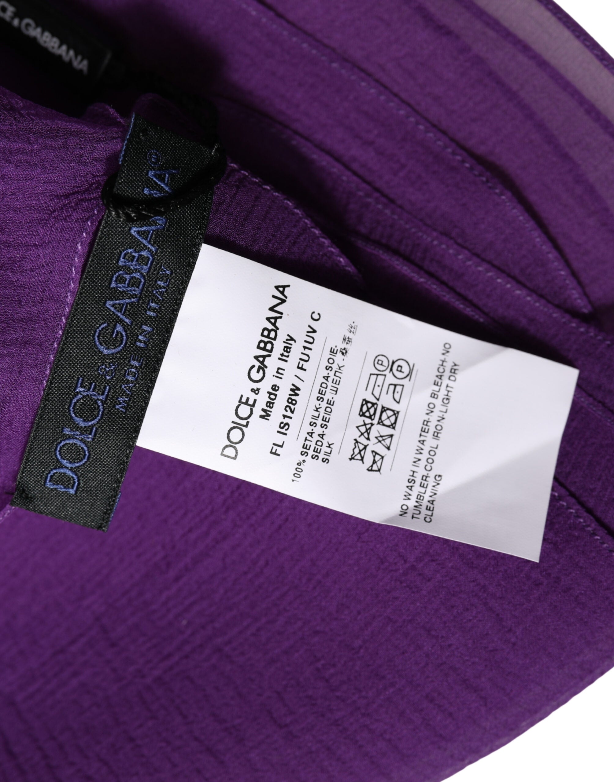 Authentic Designer Dolce & Gabbana Purple Silk Neck Wrap Shawl Stole 200cm x 134cm Scarf