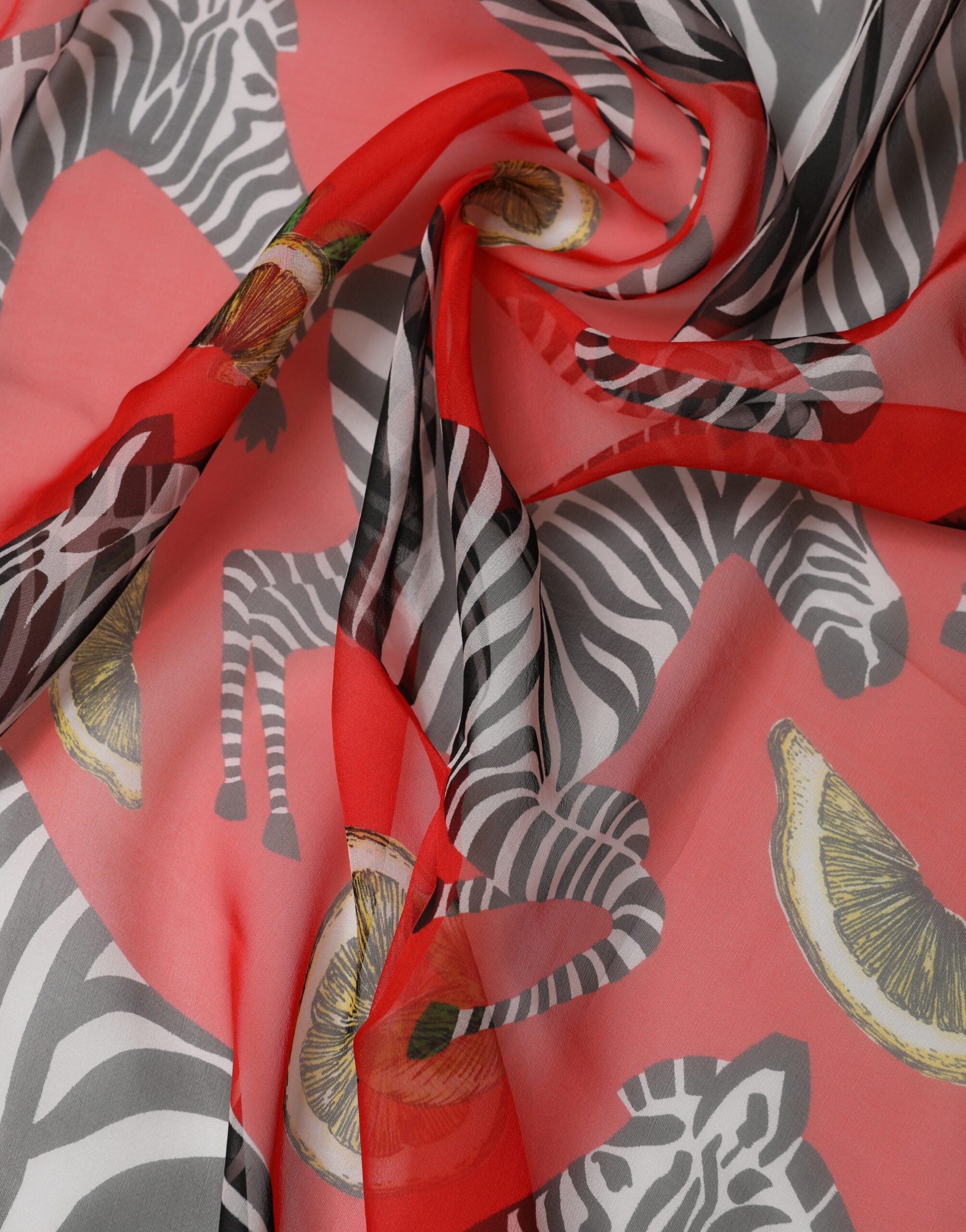 Authentic Designer Dolce & Gabbana Red Zebra Print Silk Wrap Shawl Stole 200cm x 132cm Scarf