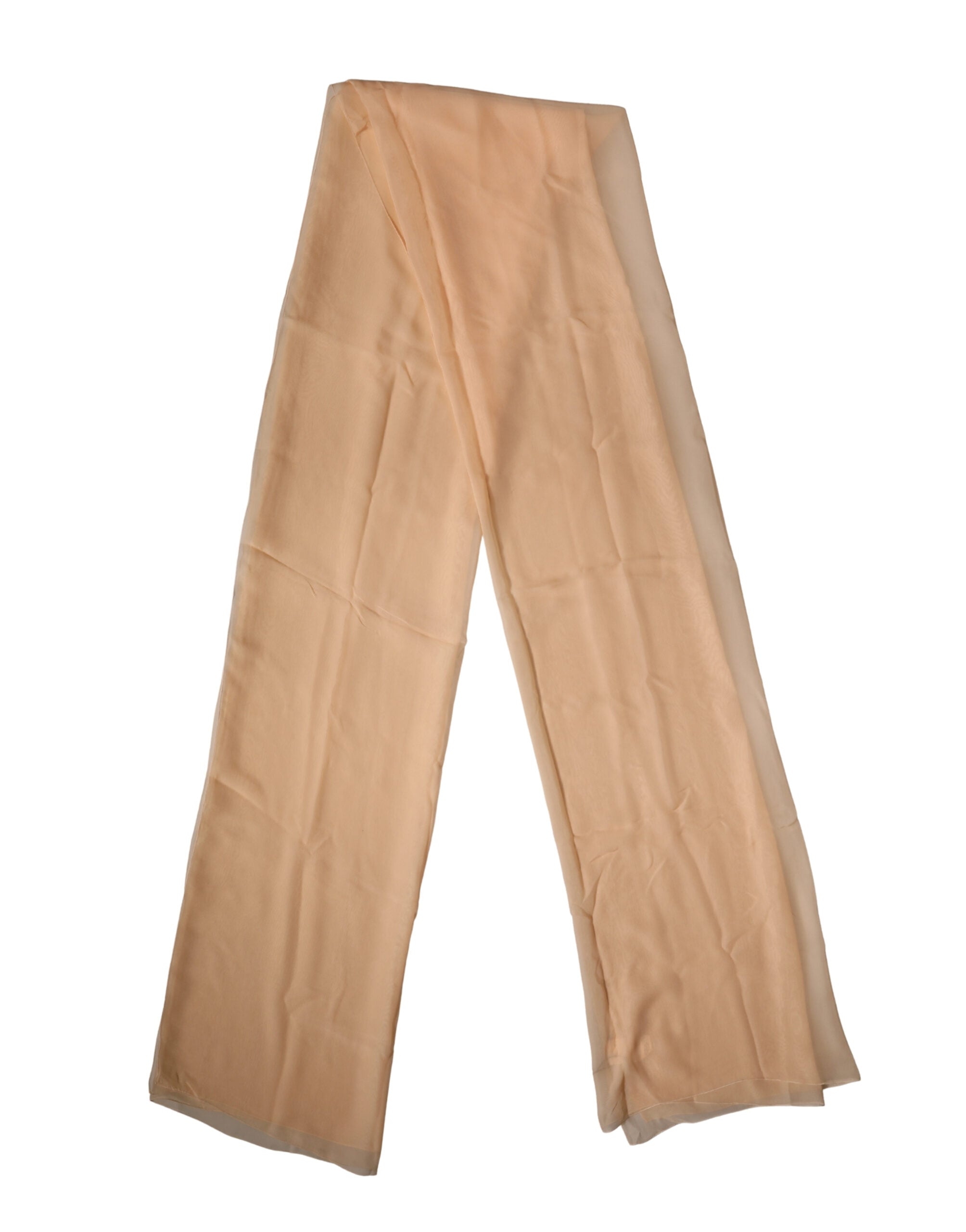 Authentic Designer Dolce & Gabbana Beige Silk Neck Wrap Shawl Stole 272cm x 120cm Scarf