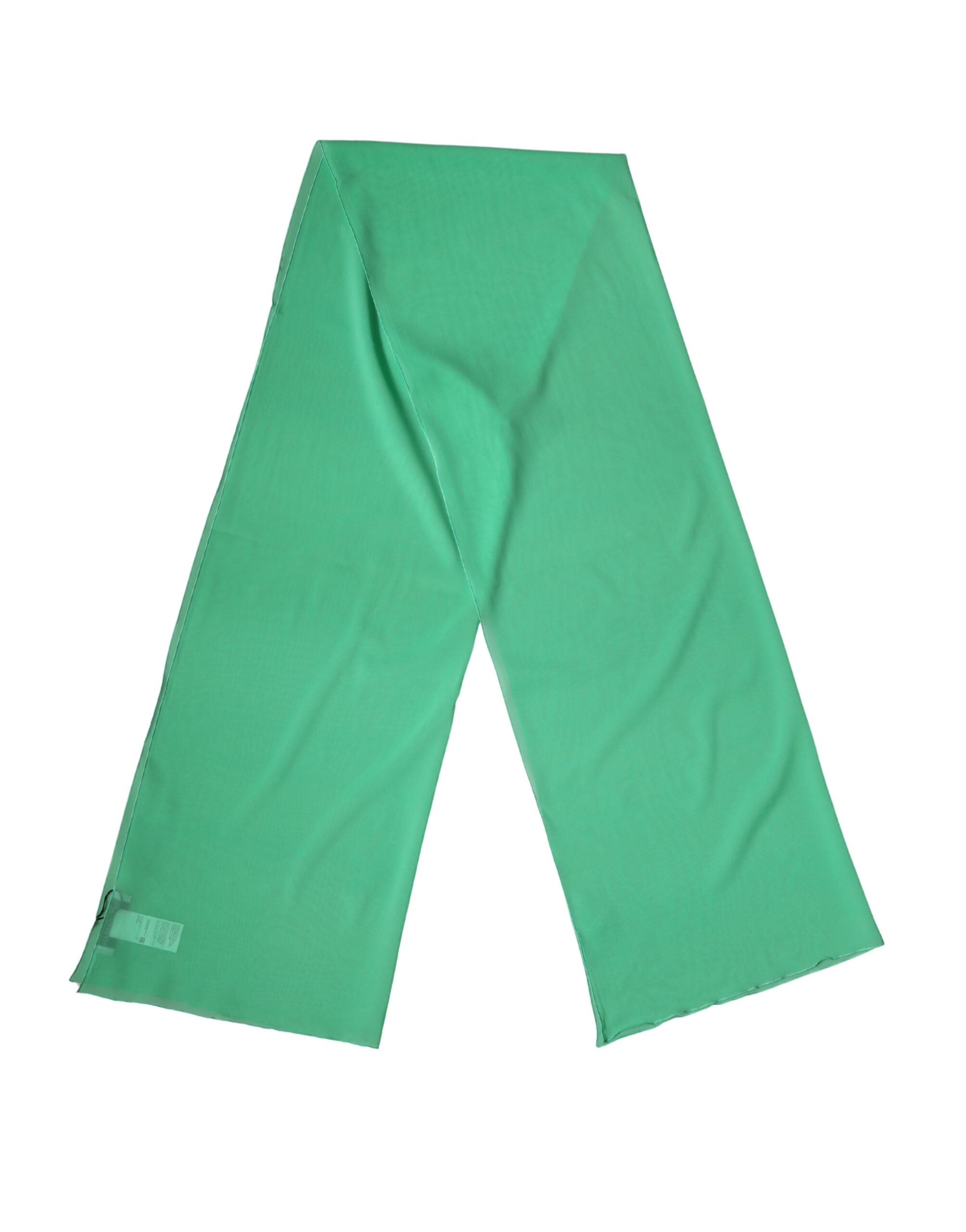 Authentic Designer Dolce & Gabbana Green Silk Neck Wrap Shawl Stole 200cm x 64cm  Scarf