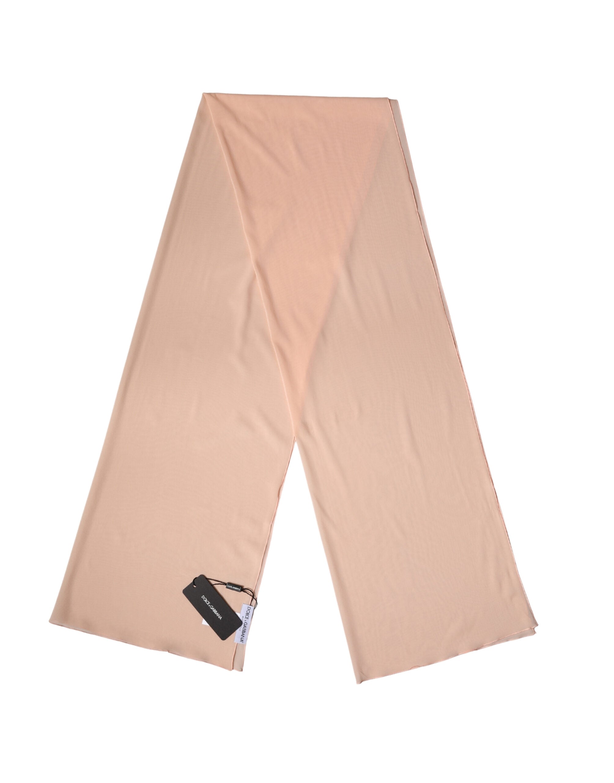 Authentic Designer Dolce & Gabbana Peach Silk Neck Wrap Shawl Women Stole 200cm x 64cm  Scarf