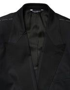 Dolce & Gabbana Black Cotton Single Breasted 2 Piece Suit