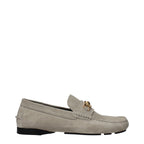Versace Gray Leather Slip-On Loafers