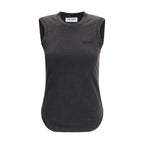 The Attico Black Cotton Sleeveles T-Shirt