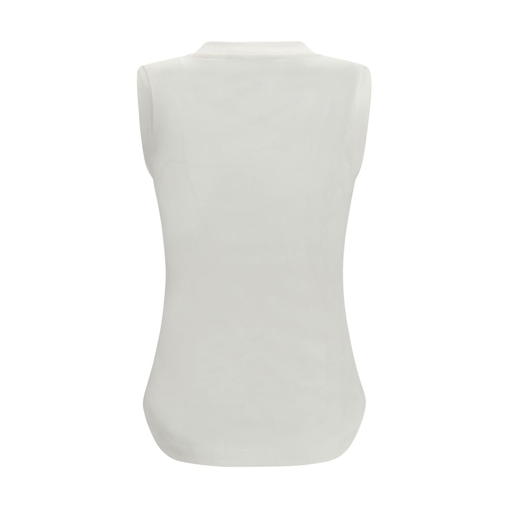 The Attico White Cotton Sleeveles T-Shirt