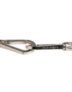 Authentic Designer Dolce & Gabbana Black Leather Silver Chain Bag Accessory Shoulder Strap