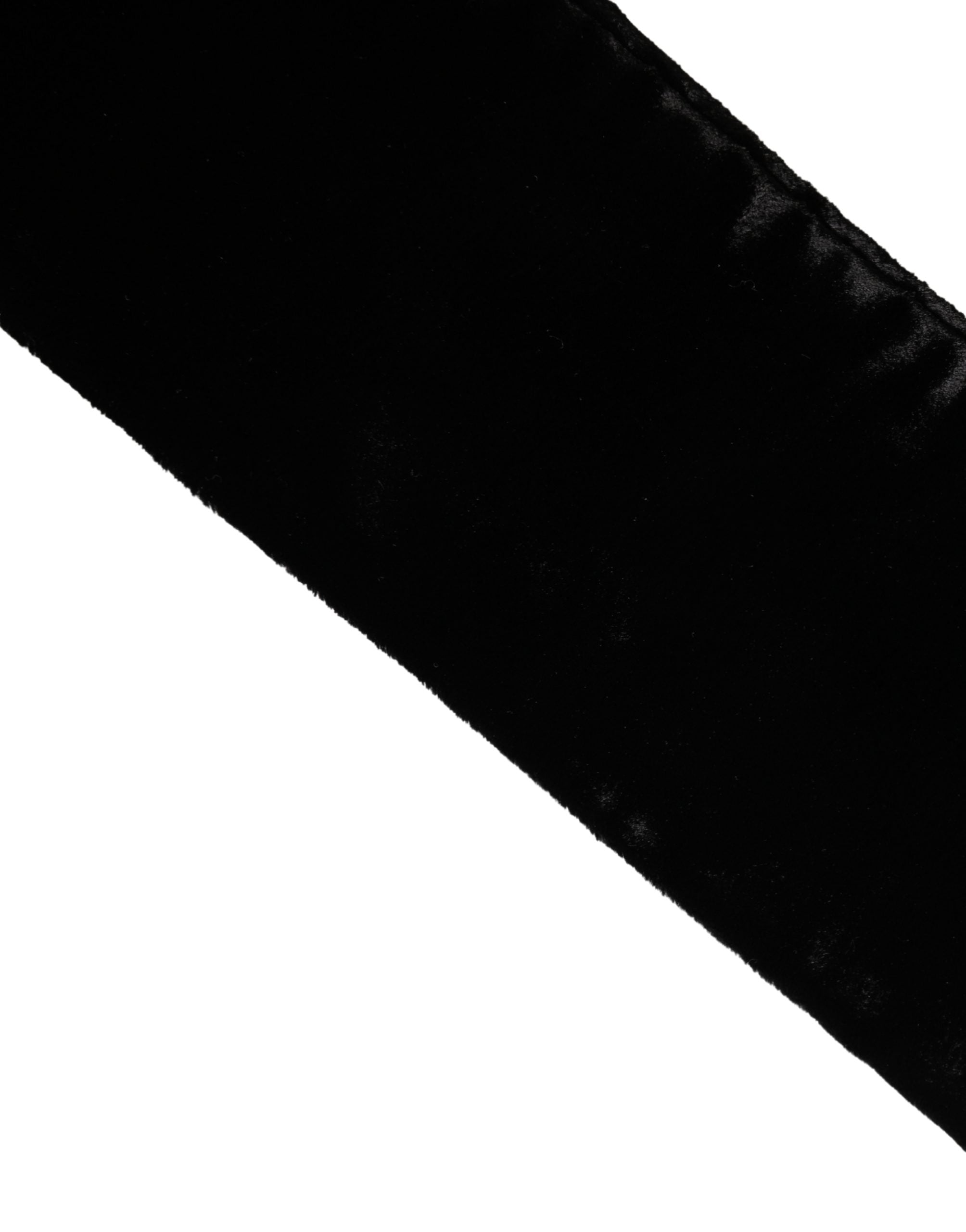 Authentic Designer Dolce & Gabbana Black Viscose Satin Waist Women Cintura Belt