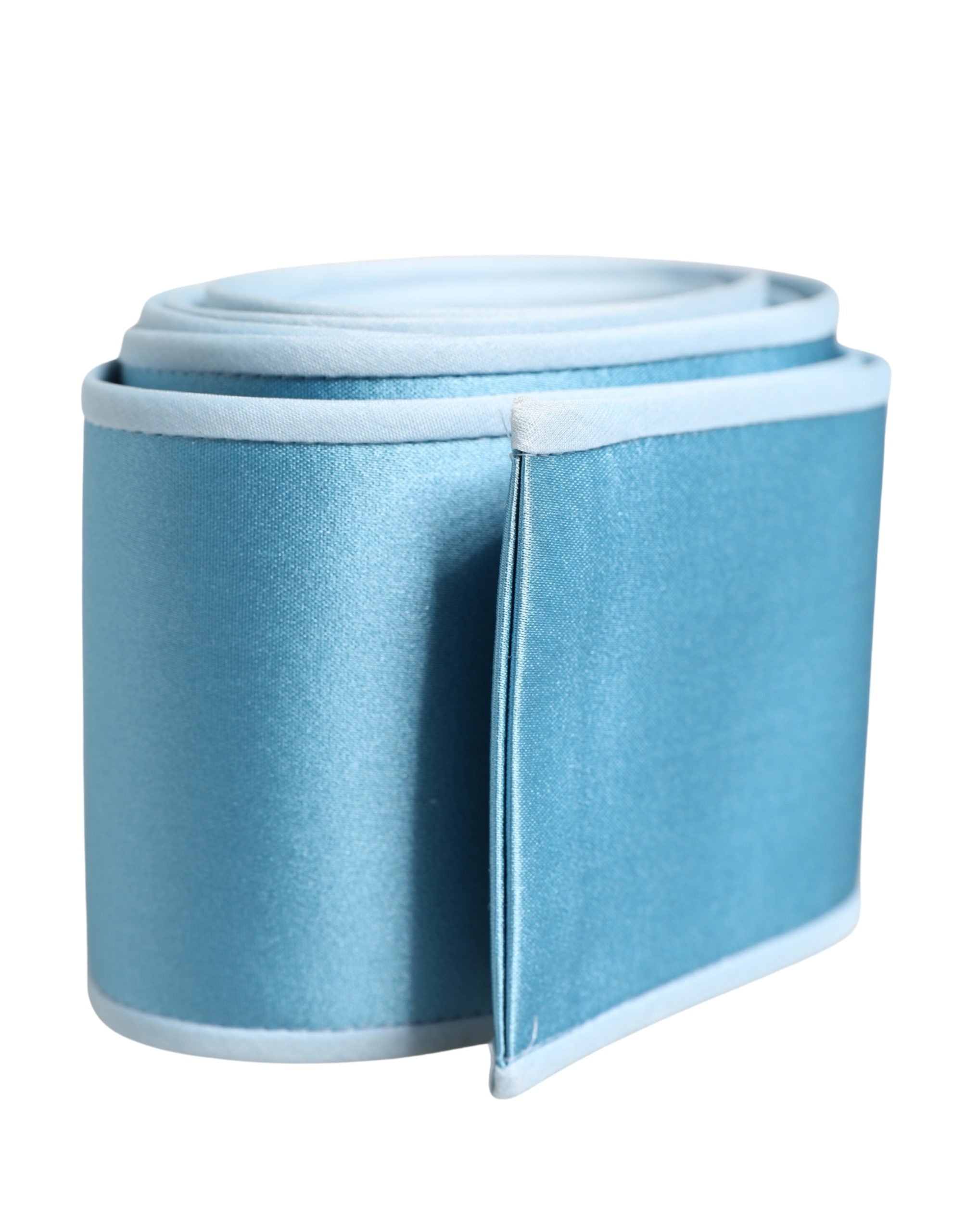 Authentic Designer Dolce & Gabbana Light Blue Silk Satin Waist Women Cintura Belt