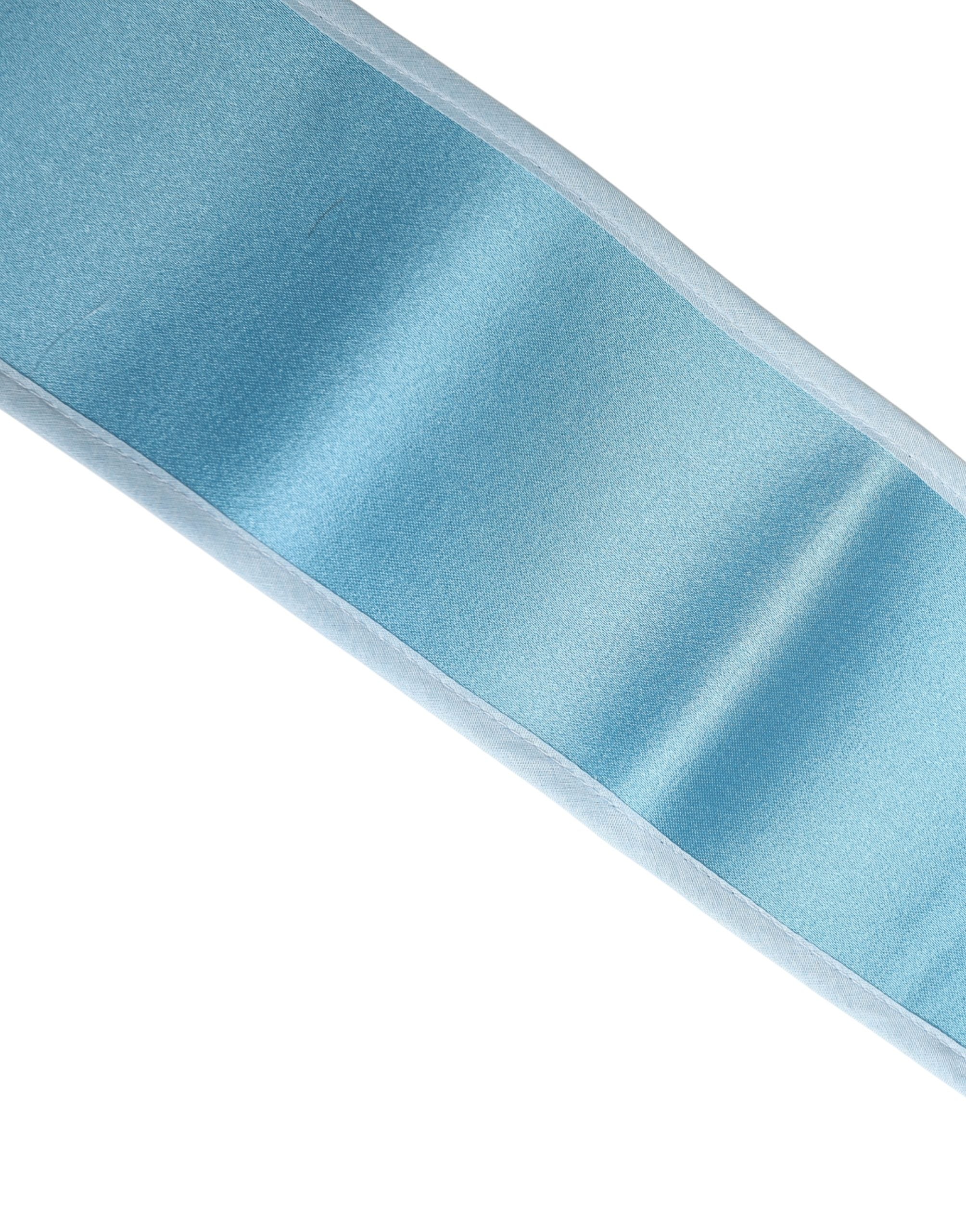 Authentic Designer Dolce & Gabbana Light Blue Silk Satin Waist Women Cintura Belt