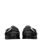 Jimmy Choo Black Leather Slip-On Loafers