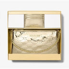 Michael Kors Gold Canvas Clutch Bag