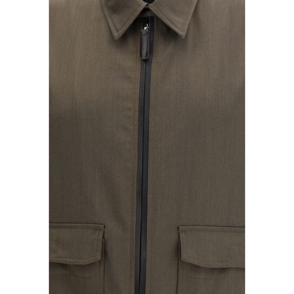 Brioni Bicolor Wool Coat