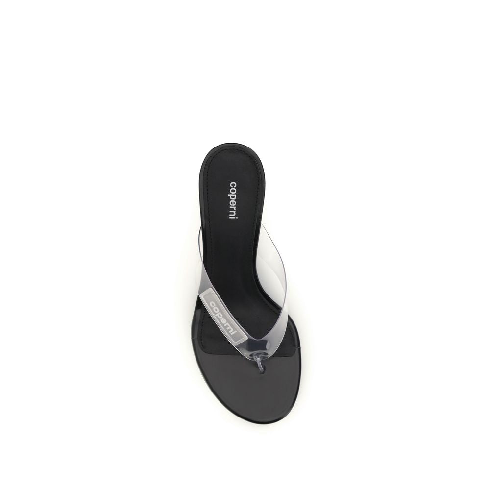 Authentic Designer Coperni Black Pvc Flip-Flop Sandals