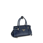 Prada Blue Calf Leather Bos Taurus Handbag