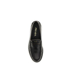 Prada Black Calf Leather Bos Taurus Slip-On Loafers