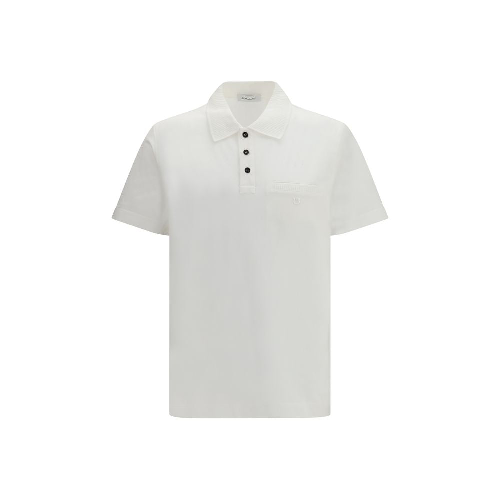 Ferragamo White Cotton Polo Shirt