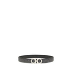 Ferragamo Black Calf Leather Bos Taurus Regular Belt