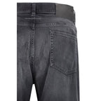 MM6 Black Cotton Straight-Leg Jeans