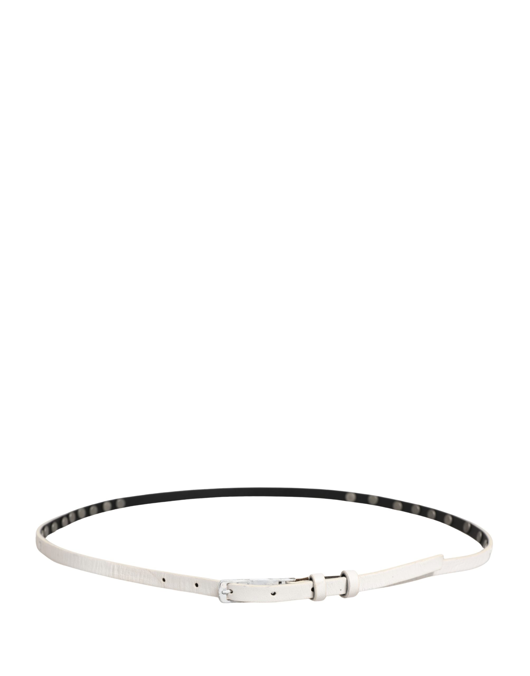 Costume National White Leather Studded Cintura Belt