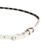 Costume National White Leather Studded Cintura Belt