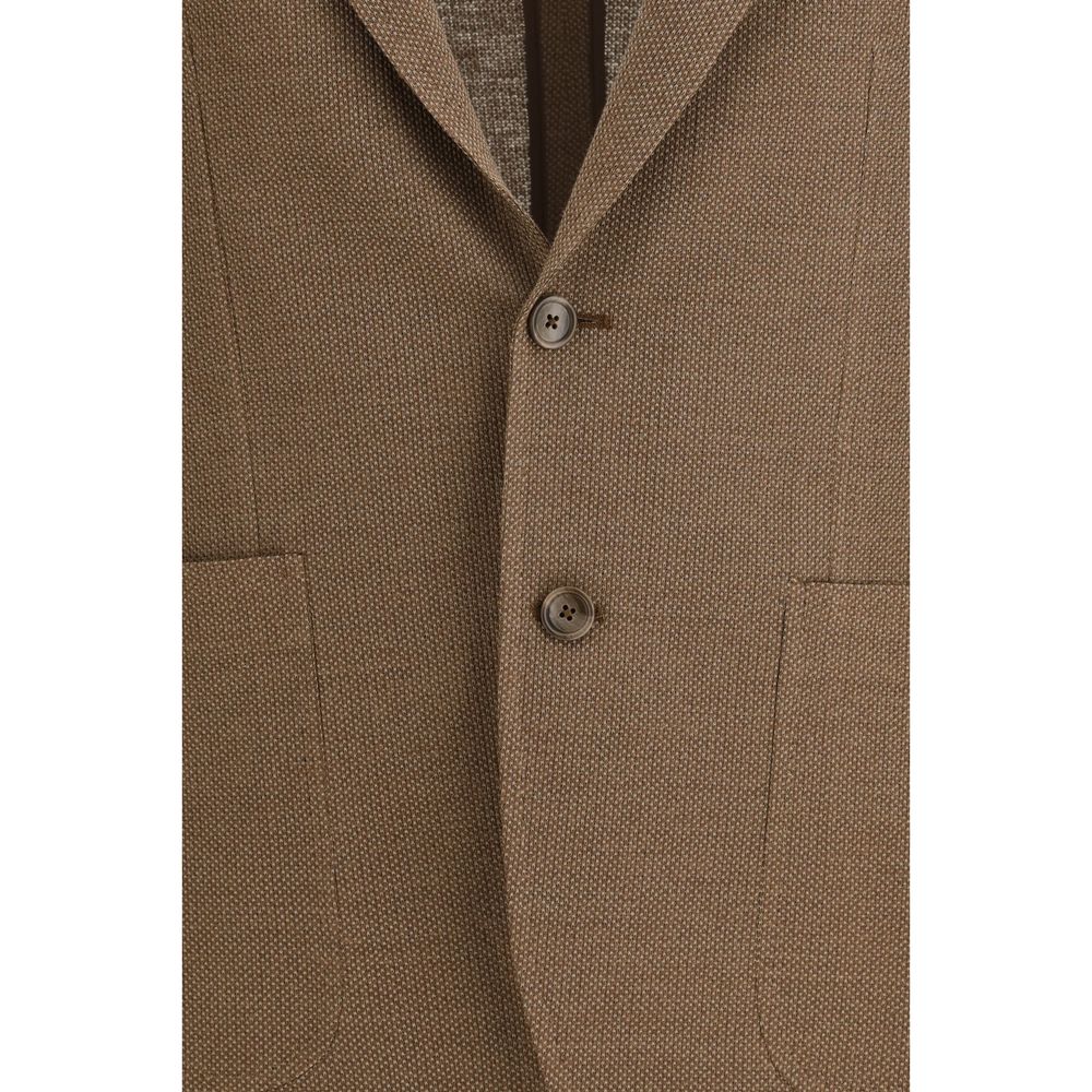 Tagliatore Brown Linen Blazer