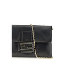 Fendi Black Calf Leather Bos Taurus Clutch Bag