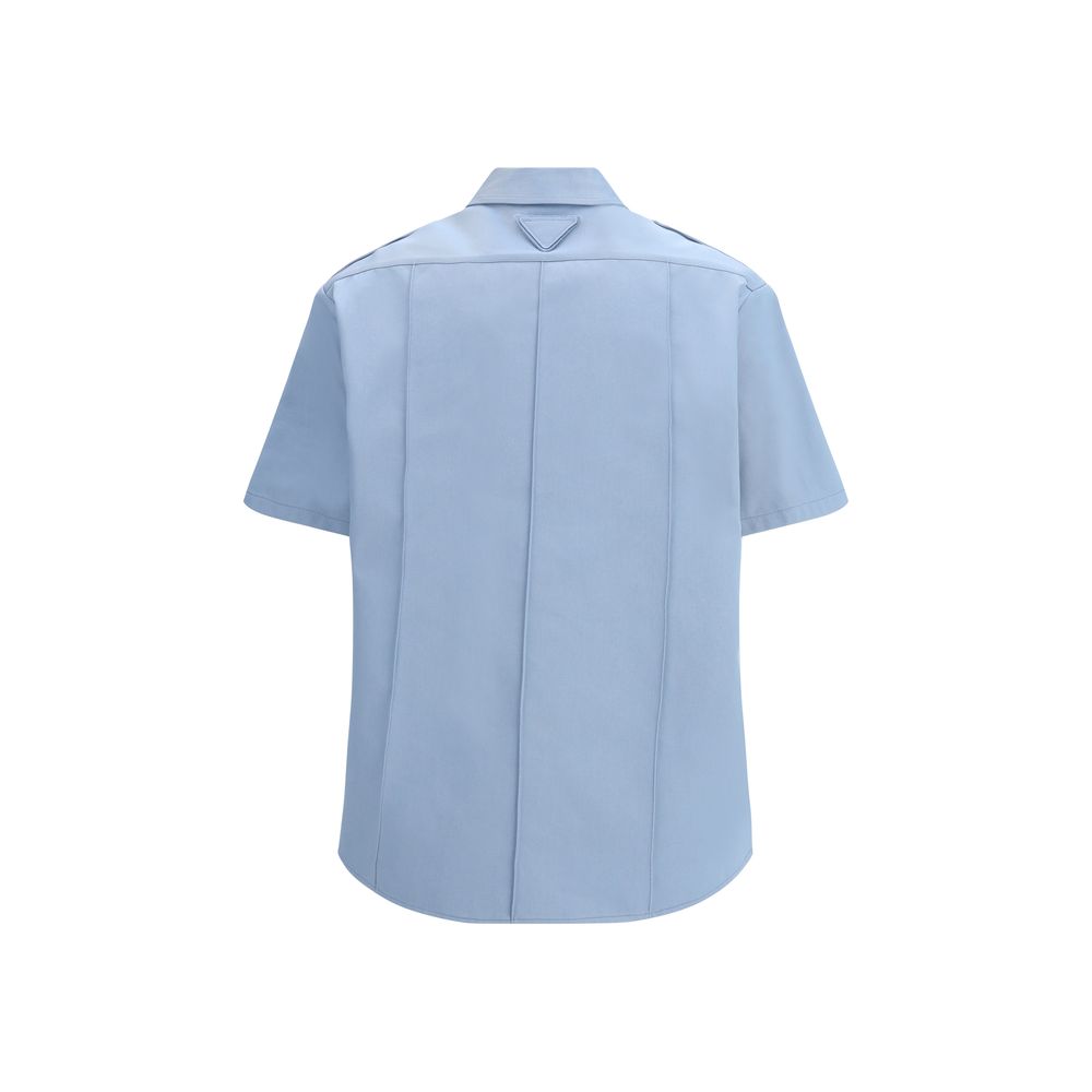 Prada Blue Cotton Shortsleeve Shirt