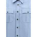 Prada Blue Cotton Shortsleeve Shirt