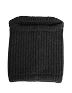 Dolce & Gabbana Black Cashmere Knitted Men Winter Neck Warmer Hat