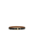 Ferragamo Black Calf Leather Bos Taurus Regular Belt