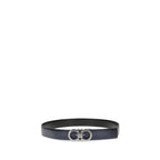 Ferragamo Black Calf Leather Bos Taurus Regular Belt