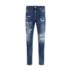 Dsquared² Blue Cotton Slim Fit Jeans