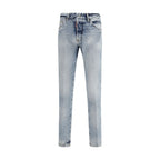 Dsquared² Blue Cotton Straight-Leg Jeans