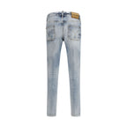 Dsquared² Blue Cotton Straight-Leg Jeans