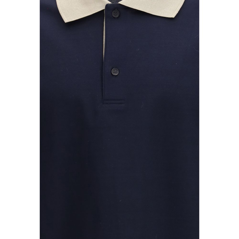Ferragamo Blue Cotton Polo Shirt