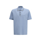 Ferragamo Blue Cotton Polo Shirt