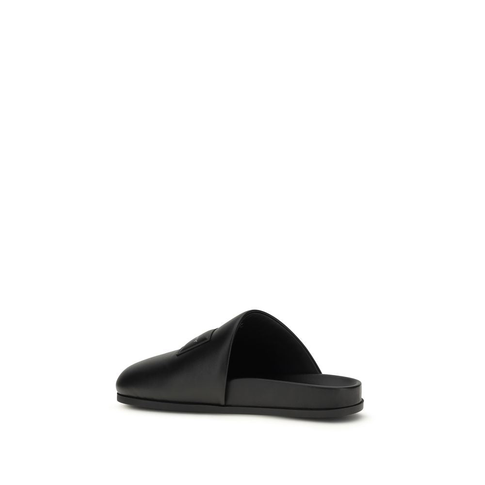 Givenchy Black Calf Leather Bos Taurus Mules