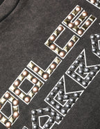 Dolce & Gabbana Gray Logo Embellished Men Crew Neck T-shirt