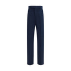 Ferragamo Blue Cotton Chino Pants