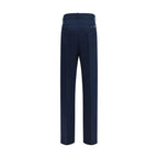 Ferragamo Blue Cotton Chino Pants